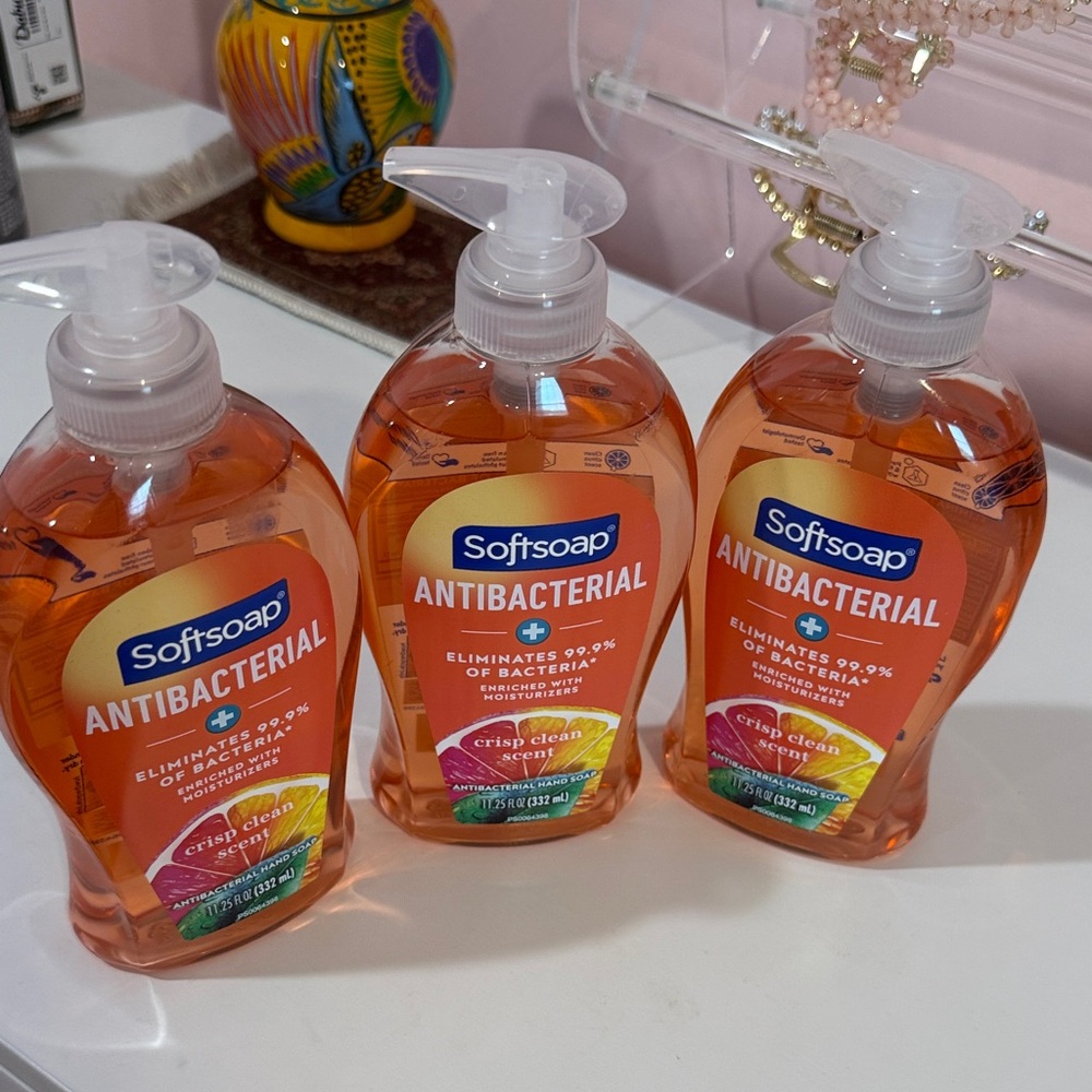 Antibacterial Hand Soap - Crisp Clean Scent, Orange (Pump )(3)pcs